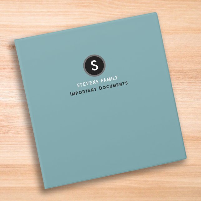 Important Family Documents Organizer dusty-blue 3 Ring Binder (Creator Uploaded)