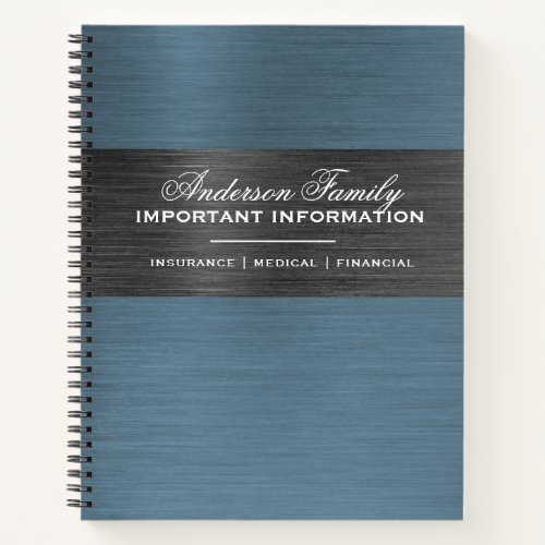 Important Family Information Family Planning Notebook