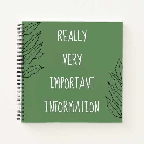  Important information notebook