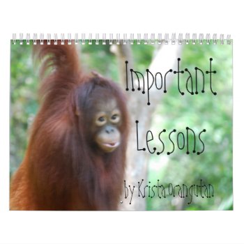 Important Lessons For Children By Krista Orangutan Calendar by Krista_Orangutan at Zazzle