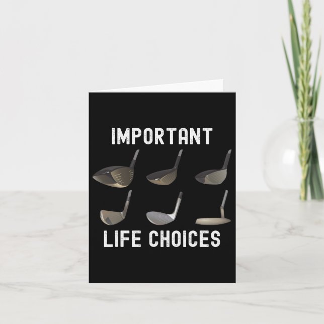Important Life Choices Funny Golf Humor Golfing Jo Card (Front)