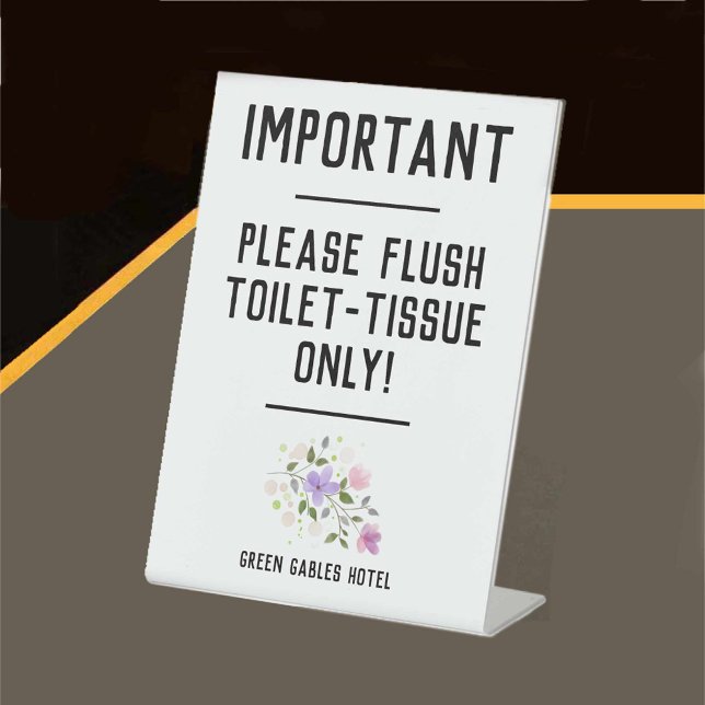 Important Notice - Flush Toilet Tissue Pedestal Sign (Creator Uploaded)