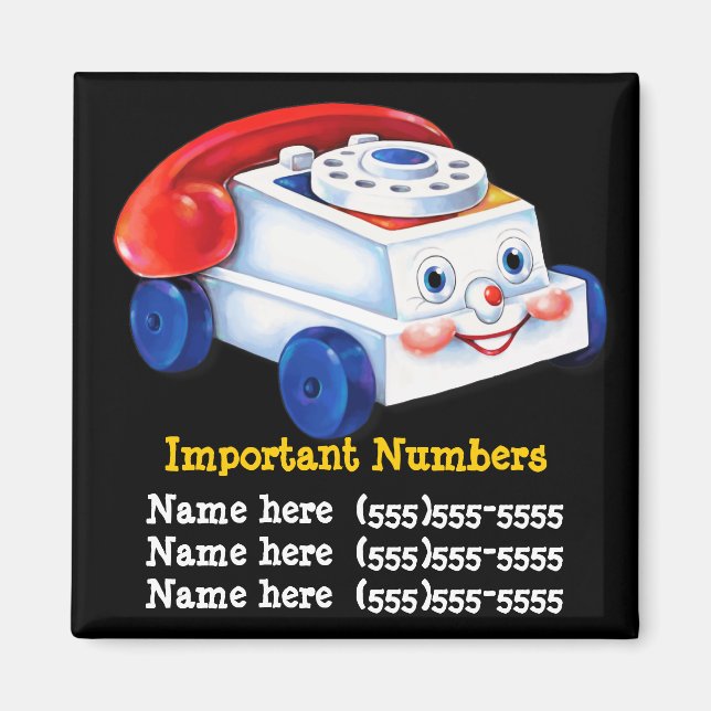IMPORTANT phone number magnet (Front)