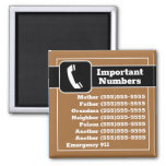 Important Phone Numbers Emergency Reminders Fridge Magnet at Zazzle