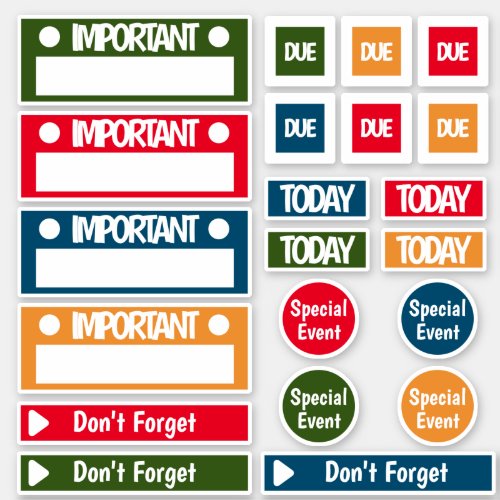 Important Reminder Planner Sticker