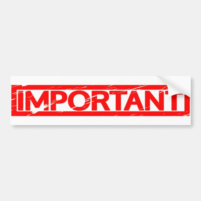 Important Stamp Bumper Sticker (Front)