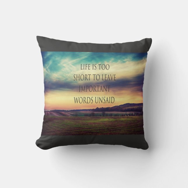 Important Words landscape Throw Pillow (Front)