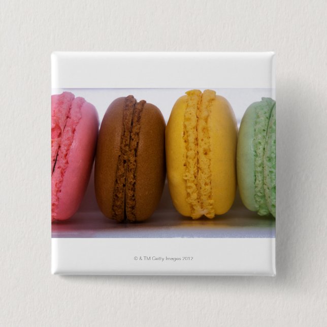 Imported gourmet French macarons (macaroons) Pinback Button (Front)