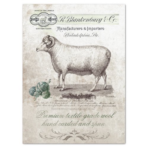 IMPORTED WOOL VINTAGE FARMHOUSE TISSUE PAPER