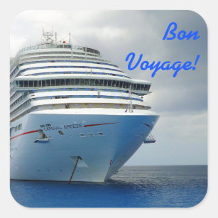 Imposing Bow Bon Voyage Square Sticker
