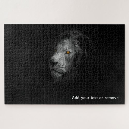 IMPOSSIBLE 2 black lion against black background Jigsaw Puzzle