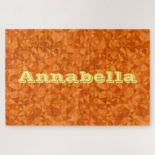 Impossible autumn orange abstract name personalize jigsaw puzzle