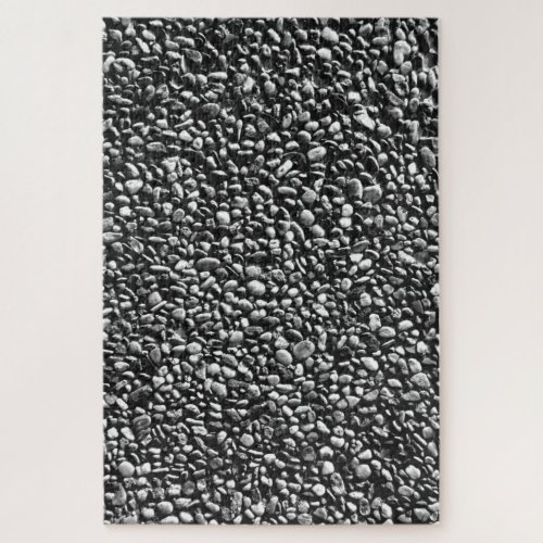 Impossible Black and White Pebbled Pavement Jigsaw Puzzle