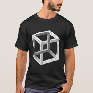 Impossible Cube Irrational Cube Optical Illusion T-Shirt