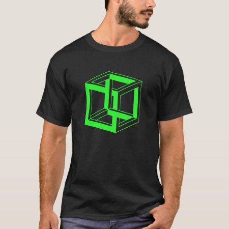Impossible Cube Optical Illusion Graphic T-shirt