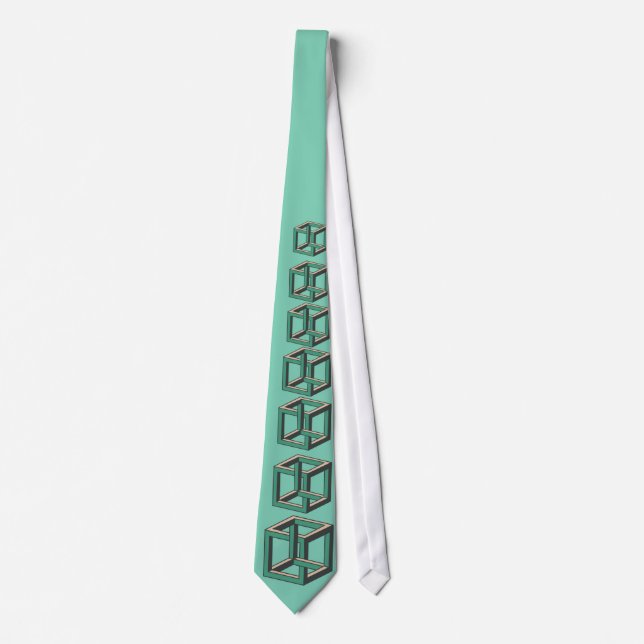 Impossible Cube Optical Illusion Tie (Front)