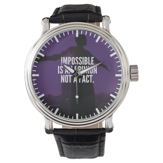 Impossible Is An Opinion - Workout Motivational Watch (Front)