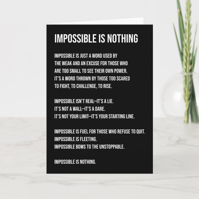 Impossible Is Nothing, Gym, Hustle, Success, Grind Card (Front)