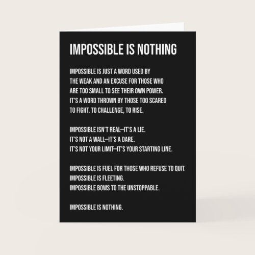 Impossible Is Nothing, Gym, Hustle, Success, Grind Card