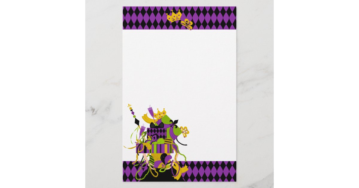 Impossible Mardi Gras Stack Stationery | Zazzle