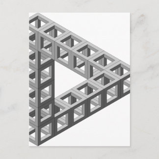 Impossible Optical Illusion Triangle Postcard