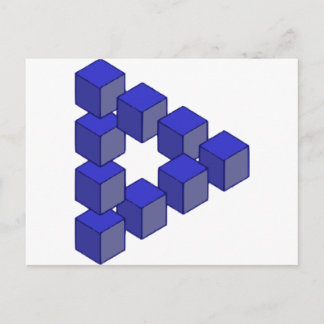 Impossible Staircase of Squares Optical Illusion Postcard