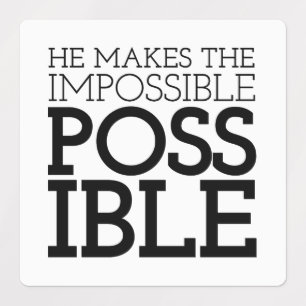 Impossible to Possible Christian Art Quote Art Gos Labels