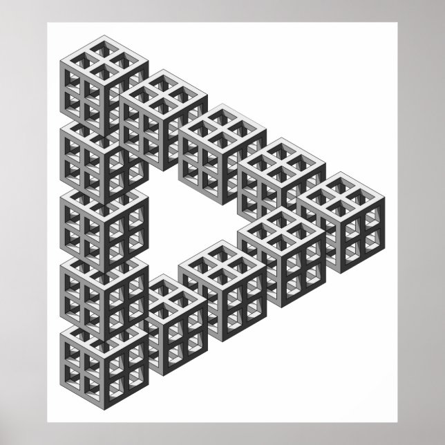 Impossible Triangle Optical Illusion Poster (Front)