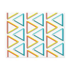 Impossible triangles geeky pattern postcard