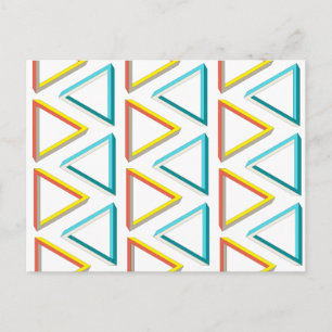 Impossible triangles geeky pattern postcard