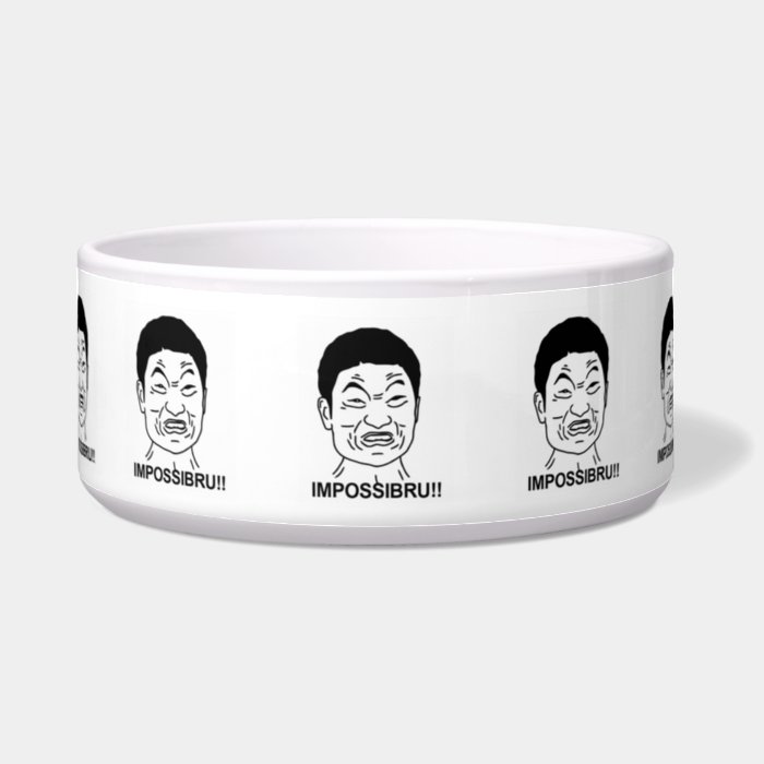 Impossibru Comic Face Dog Food Bowls