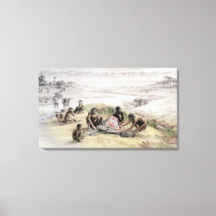 Impression of a camp occupied by Homo habilis Canvas Print