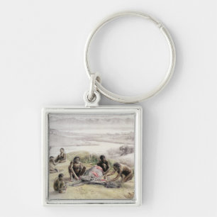 Impression of a camp occupied by Homo habilis Keychain