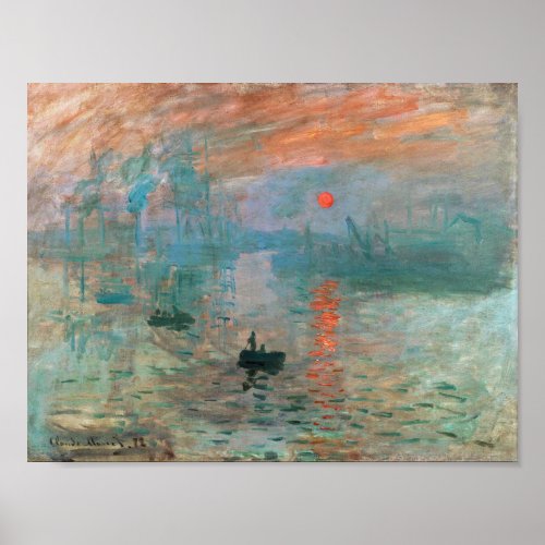 Impression Sunrise 1872 Claude Monet Poster