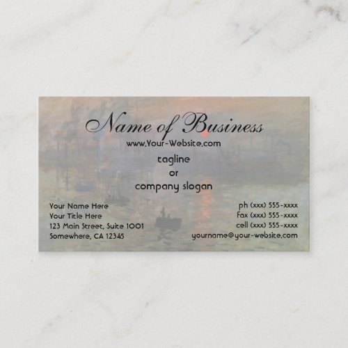 Impression Sunrise by Claude Monet Business Card