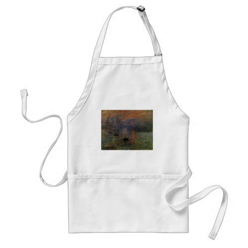 Impression Sunrise by Claude Monet Vintage Art Adult Apron