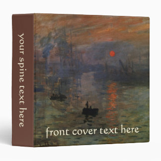 Impression Sunrise by Claude Monet, Vintage Art Binder