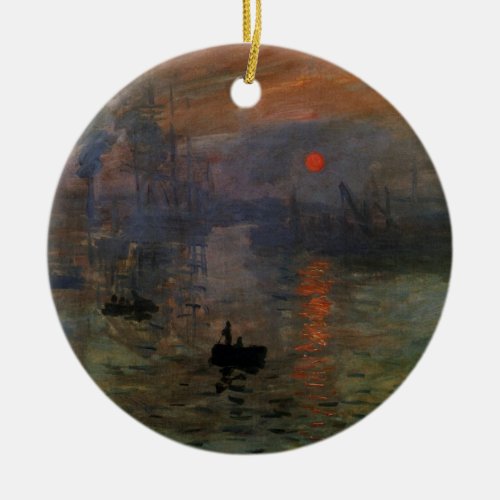 Impression Sunrise by Claude Monet Vintage Art Ceramic Ornament