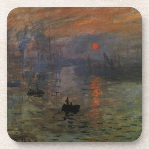 Impression Sunrise by Claude Monet Vintage Art Coaster