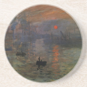 Impression Sunrise by Claude Monet, Vintage Art Drink Coaster