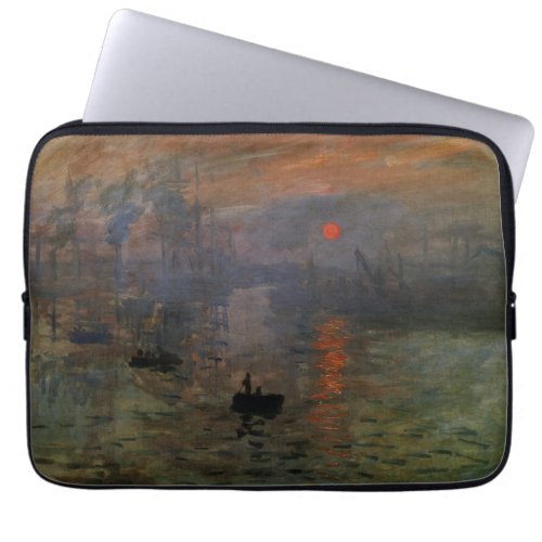 Impression Sunrise by Claude Monet Vintage Art Laptop Sleeve