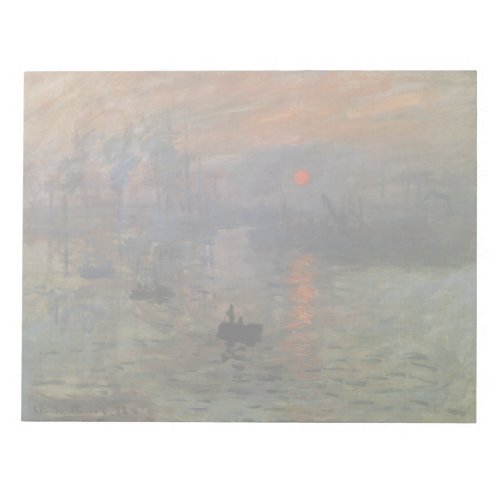 Impression Sunrise by Claude Monet Vintage Art Notepad