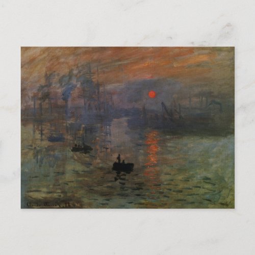 Impression Sunrise by Claude Monet Vintage Art Postcard