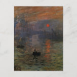 Impression Sunrise by Claude Monet, Vintage Art Postcard<br><div class="desc">Impression, Sunrise (1872) by Claude Monet is a vintage impressionism fine art nautical painting. The position of the sun looks like it could also be a sunset. A maritime seascape at Le Havre Harbor, France with several boats in the foreground at sunrise. About the artist: Claude Monet (1840-1926) was a...</div>