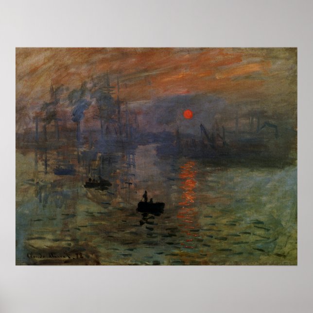 Impression Sunrise by Claude Monet, Vintage Art Poster (Front)