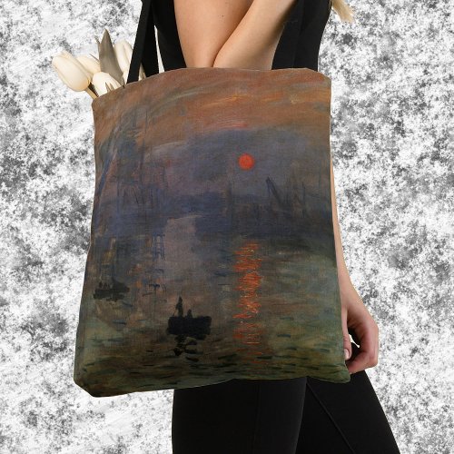 Impression Sunrise by Claude Monet Vintage Art Tote Bag