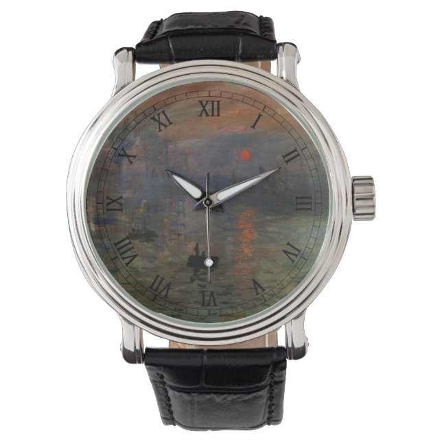 Impression Sunrise by Claude Monet, Vintage Art Watch (Front)