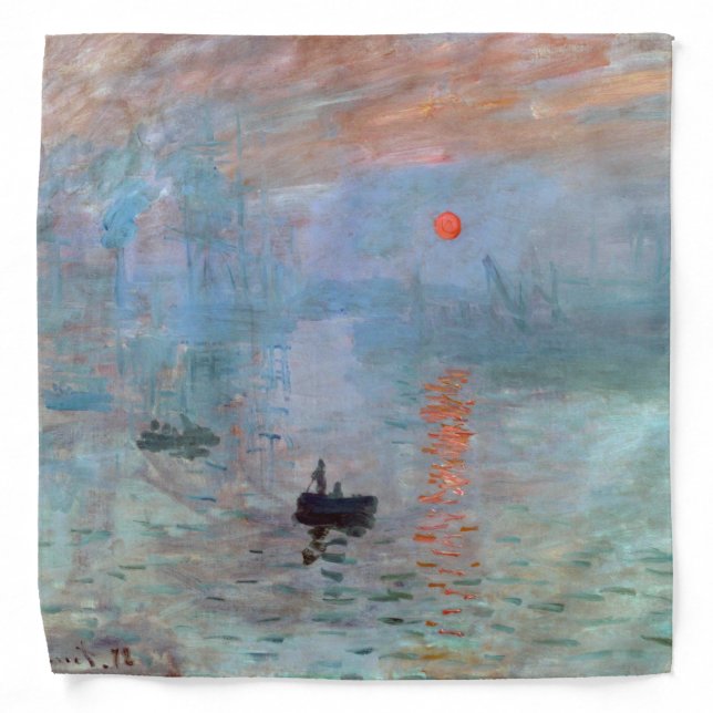 Impression, Sunrise, Claude Monet, 1872 Bandana (Front)