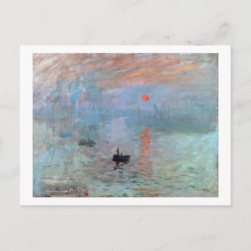 Impression Sunrise Claude Monet 1872 Postcard