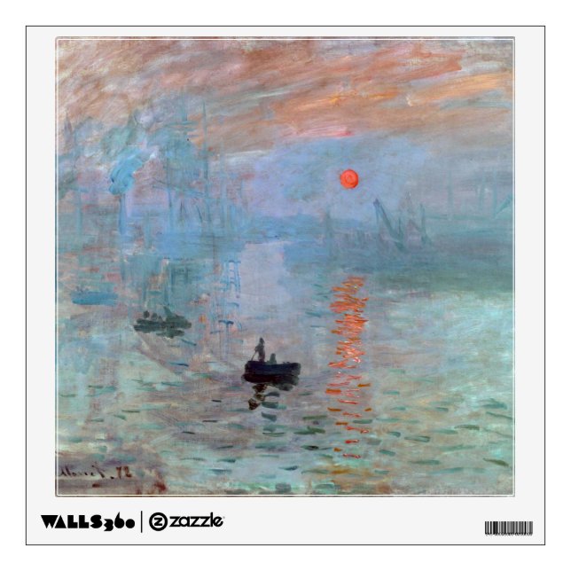 Impression, Sunrise, Claude Monet, 1872 Wall Decal (Front)